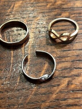 Gold Infinity and Mixed Metal Stackable Rings - Women Accessories